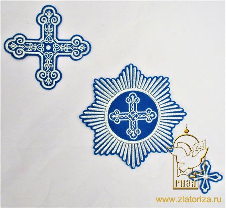Набор крестов, иерейский, КОСТРОМА, голубой с серебром, 14 шт, арт. 22109