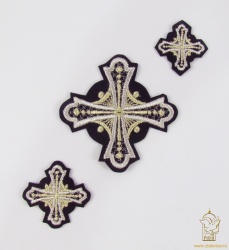 Крест набор ГЕОРГИЙ требный фиолетовый с серебром, 9 штук