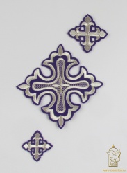 Набор крестов, дьяконский, КАПЛЕВИДНЫЙ, фиолетовый с серебром, 10 шт