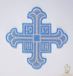 Крест Престол/Жертвенник НИКА, голубой с серебром, 20 см Крест Престол/Жертвенник НИКА, голубой с серебром, 20 см