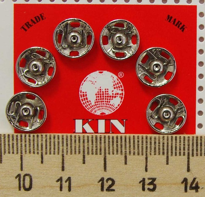 Кнопки пришивные металл KOH-I-NOOR диам. 10 мм (6 шт. в блистере)