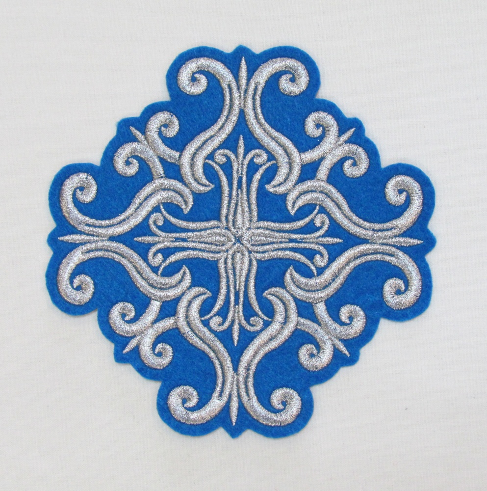 Набор крестов, иерейский, СОФИЯ, синий с серебром, 14 шт