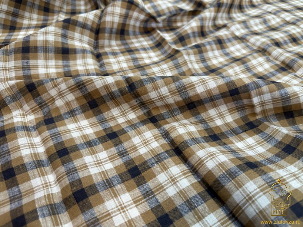 Лен клетка, натуральный, шир. 150 см, Вологда