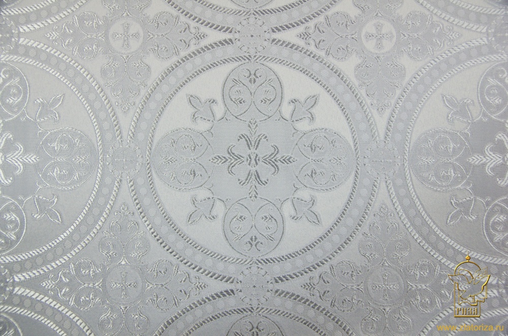 Шелк ВЛАДИМИРСКИЙ, белый с серебром, шир. 150 см, Рахманово