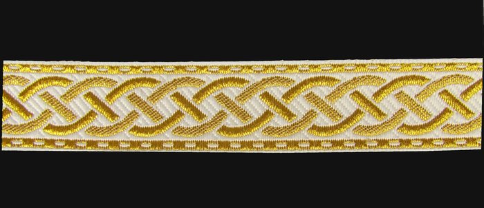 Галун ПЛЕТЕНКА, белый с золотом, шир. 2,3 см, ФР