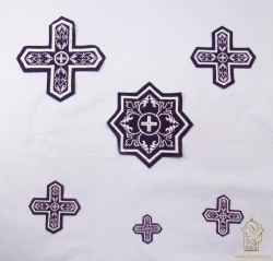 Набор крестов, иерейский, ДМИТРОВСКИЙ, фиолетовый с серебром, 14 шт Набор крестов, иерейский, ДМИТРОВСКИЙ, фиолетовый с серебром, 14 шт