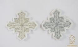 Крест 4 БОЧКА, белый с серебром,6-7 см