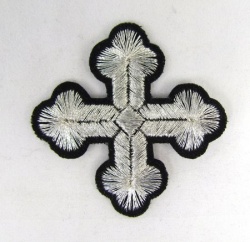 Крест 5, черный с серебром,4-5 см