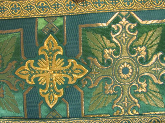 Епитрахиль + поручи, зеленый с золотом, парча