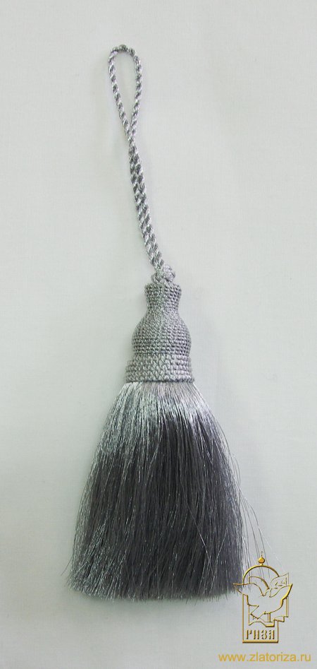 Кисть декоративная, серебро, длина 11 см, арт. 2234