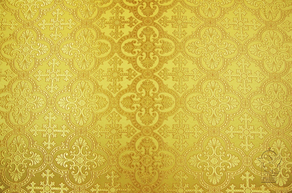 Шелк ЕКАТЕРИНА, желтый с горчицей. с золотом, шир. 150 см, Рахманово
