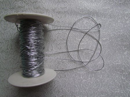 Шнур отделочный 1 мм, серебрянный, плоский, 50 м