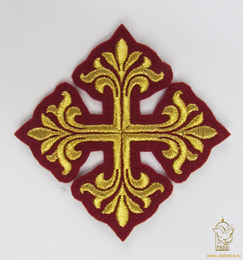 Крест 3 ВИФЛЕЕМ бордо золот, 10 см