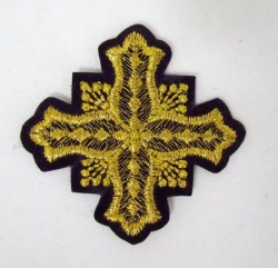 Крест 4 БОЧКА, фиолетовый с золотом,6-7 см Крест 4 БОЧКА, фиолетовый с золотом,6-7 см