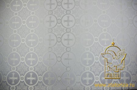 Шелк КОРИНФ, белый с серебром, шир. 165 см