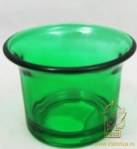 Лампада Колокол малая зеленая стеклянная 4,5х4,5х6,2 см