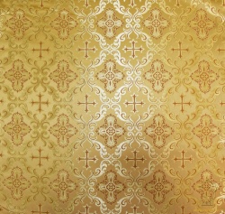 Шелк НИКОЛАЕВСКИЙ, желтый с горчичной окантовкой, шир. 300 см, Павловский Посад Шелк НИКОЛАЕВСКИЙ, желтый с горчичной окантовкой, шир. 300 см, Павловский Посад