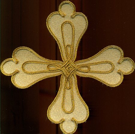 Крест 1 ПАРЧОВЫЙ, золото,14,5 -16 см