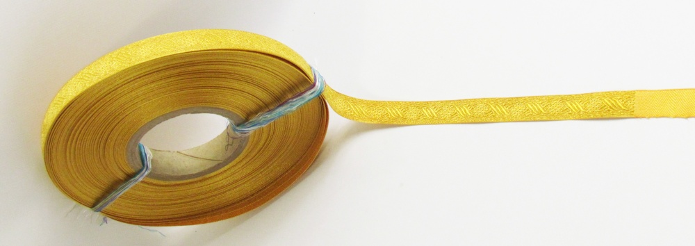 Галун КОСИЧКА, желтый с золотом, шир. 1,8 см, РА