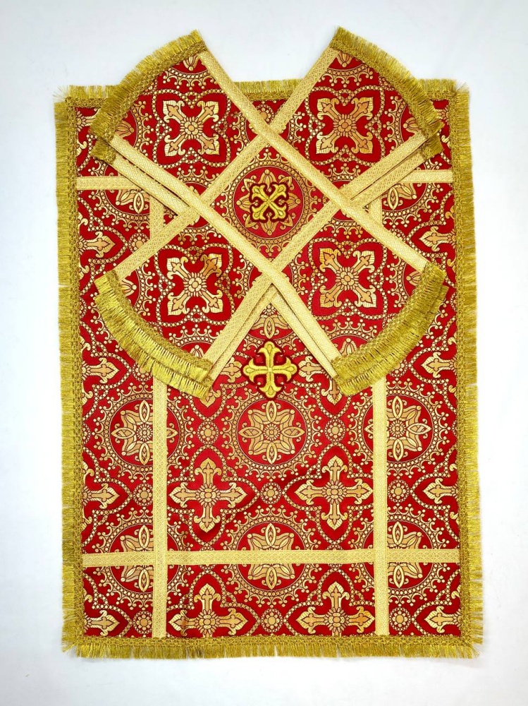 Покровцы шелк, красные с золотом
