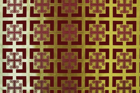 Шелк КАППАДОКИЯ, бордо с золотом, шир. 160 см