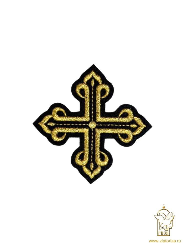 Крест 3 КАНОН, черный с золотом, 8-9 см