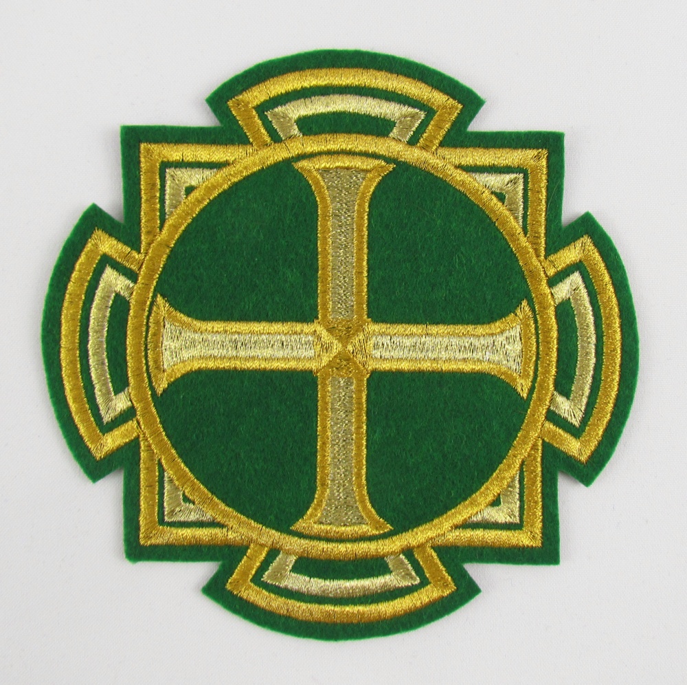 Набор крестов, иерейский, БУЛАТ, зеленый с золотом, 14 шт