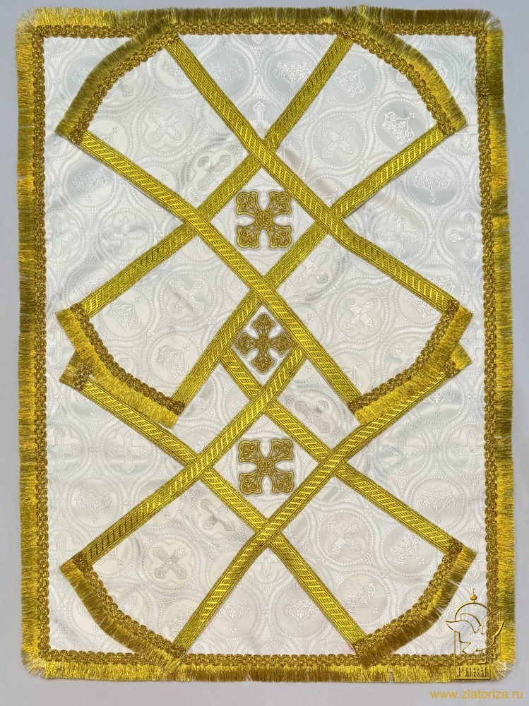 Покровцы шелк, белые с золотом Покровцы шелк, белые с золотом