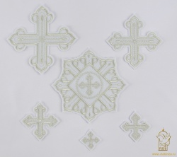 Набор крестов КАНОН W 002, иерейский, белый с серебром, 14 шт,