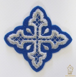 Крест 4 ВОЛОГОДСКИЙ, синий с серебром,6-7 см Крест 4 ВОЛОГОДСКИЙ, синий с серебром,6-7 см