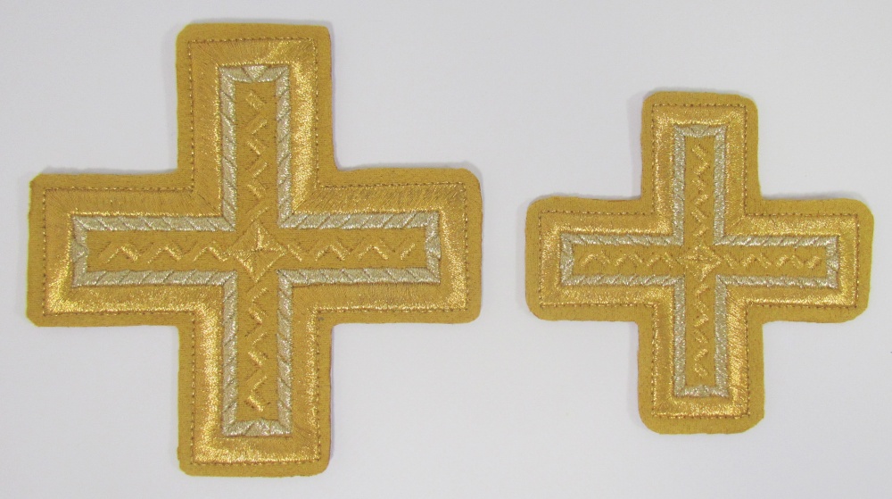 Набор крестов, иерейский, НОВГОРОДСКИЙ КРЕСТ, горчица с золотом, 14 шт