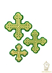 Набор крестов, требный, ОКРУГЛАЯ ПЛЕТЕНКА, зеленый с золотом, 9 шт Набор крестов, требный, ОКРУГЛАЯ ПЛЕТЕНКА, зеленый с золотом, 9 шт