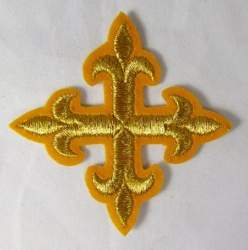 Крест 4 КАПЛЕВИДНЫЙ, желтый с золотом,6-7 см