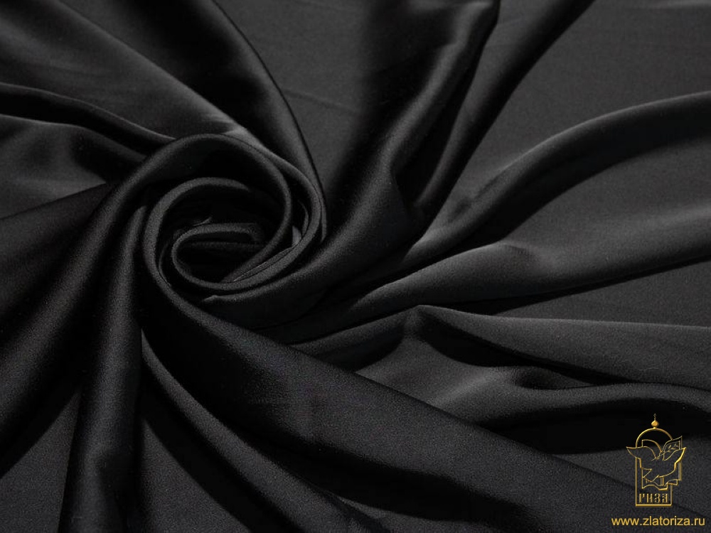 Мокрый шелк КОБРА, черный, шир. 150 см,