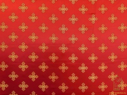 Шелк САРОВСКИЙ, красный с золотом, шир. 150 см, Павловский Посад