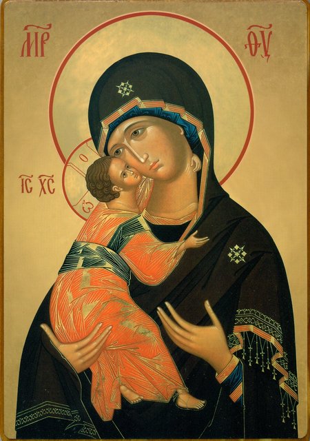 Икона Владимирская Божия Матерь №378 р. 4 литография 14,5х20 на деревянной доске