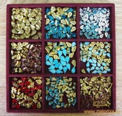 Стразы в цапах, КАПЛЯ, 1,2 х 0,7 см, стекло, толстые, цвет-микс