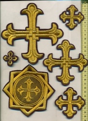 Набор крестов, иерейский, ЛУКОШКО, фиолетовый с золотом, 14 шт Набор крестов, иерейский, ЛУКОШКО, фиолетовый с золотом, 14 шт