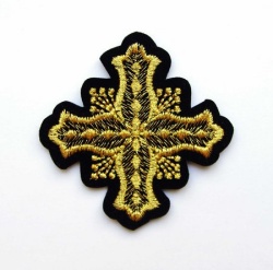 Крест 4 БОЧКА, черный с золотом,6-7 см