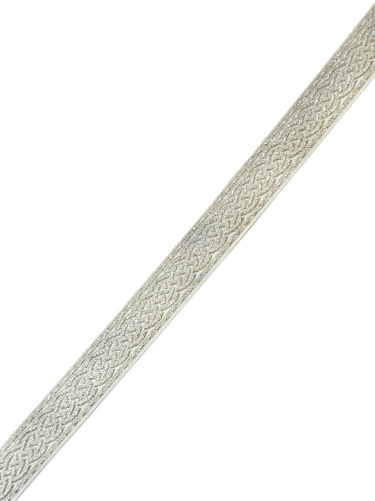 Галун ПЛЕТЕНКА, белый с серебром, шир. 1,8 см, РА