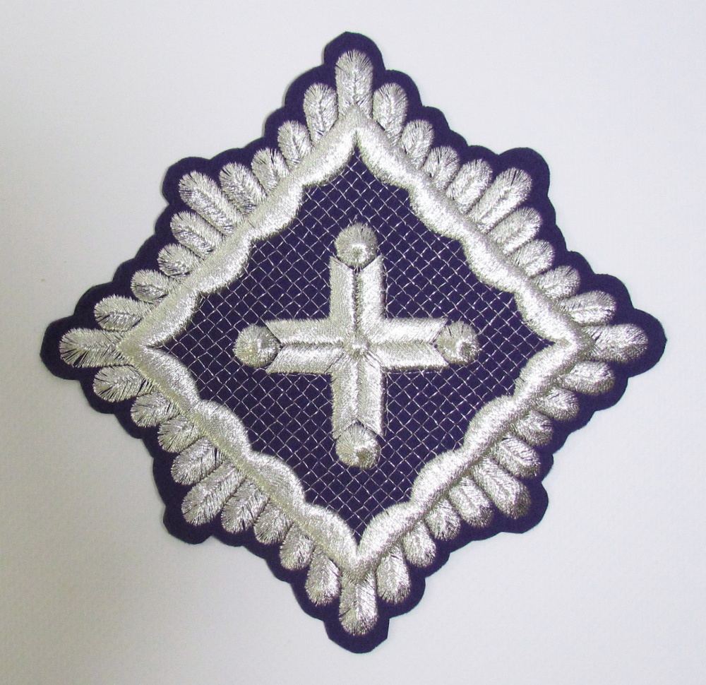 Набор крестов, иерейский, КВАДРАТ, фиолетовый с серебром, 14 шт