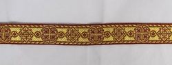 Галун ВИЗАНТИЯ, бордо с золотом, шир. 2,1 см, ФР