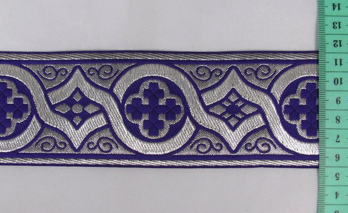 Галун ЗЛАТОУСТ, фиолетовый с серебром, шир. 6 см, ФР