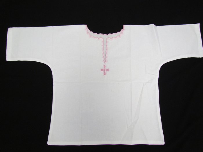 Рубашка крестильная возраст 1,5 г, 100% хлопок, отделка кружевом