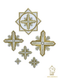 Набор крестов, иерейский, СЕВЕР, белый с золотом, 14 шт Набор крестов, иерейский, СЕВЕР, белый с золотом, 14 шт