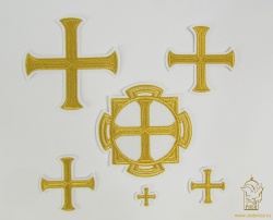 Набор крестов, иерейский, БУЛАТ, белый с золотом, 14 шт