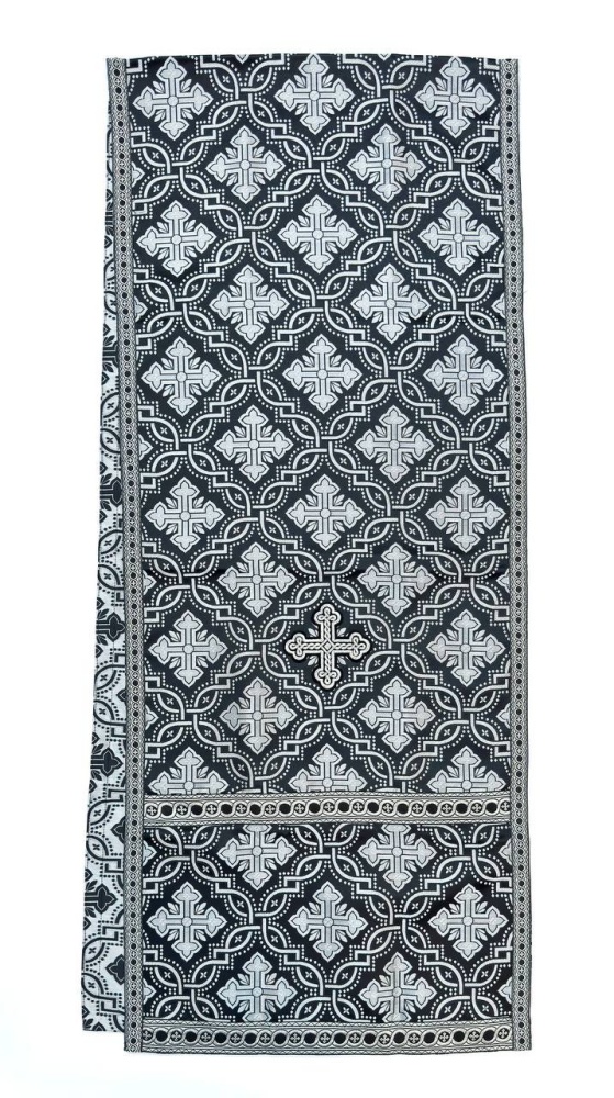 Аналойник, шелк черный с серебром