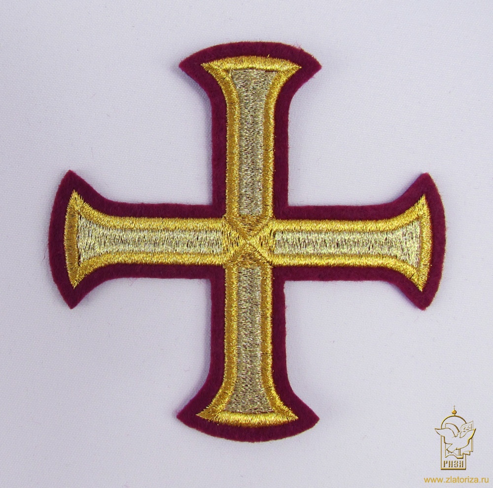 Крест 1 БУЛАТ бордо с золотом, 14,5 -16 см