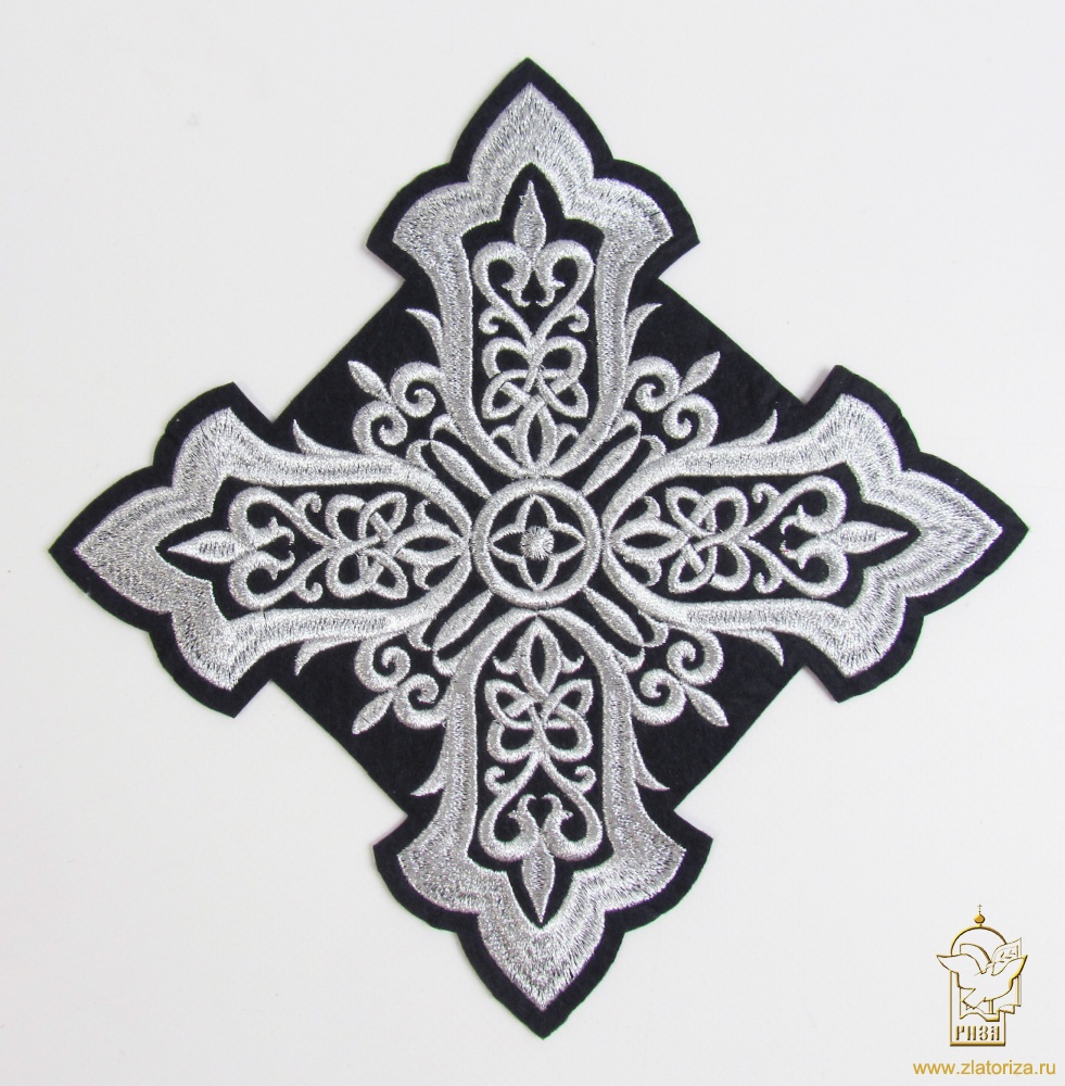 Крест Престол/Жертвенник ВИЗАНТИЯ , черный с серебром, 23 см ВИО