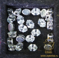 Стразы пришивные Овал, в цапах, стекло, 0,9 х 0,7, цвет - микс